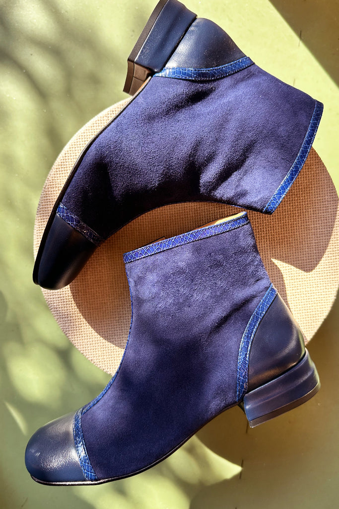 Stivaletti Audley blu tre pellami