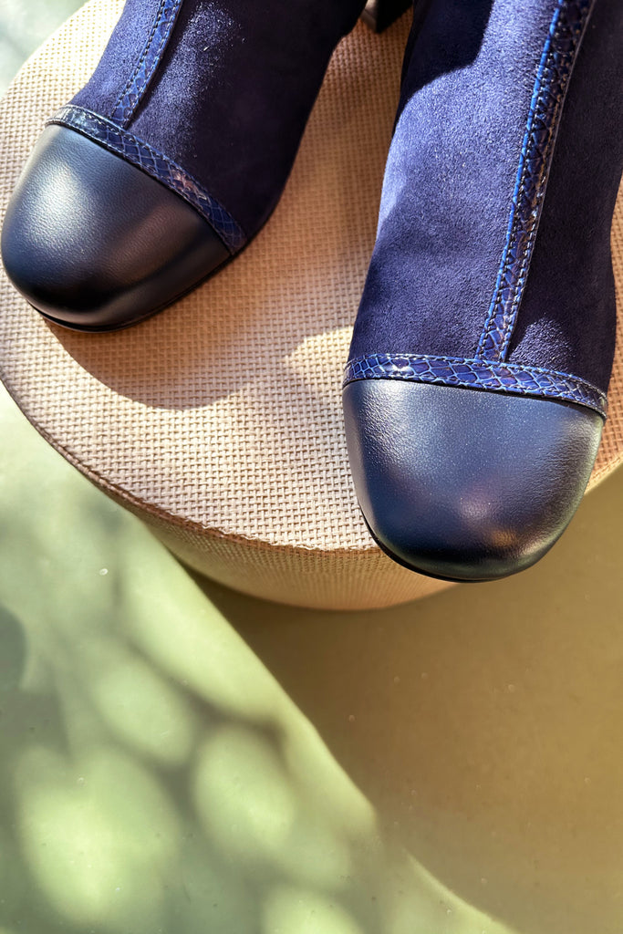 Stivaletti Audley blu tre pellami