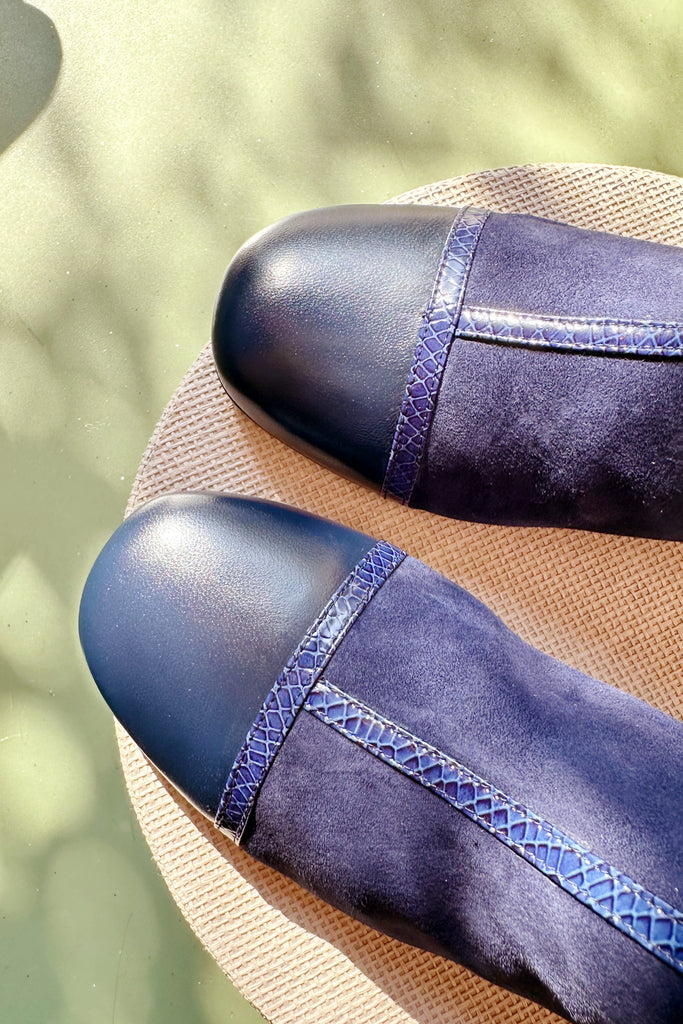 Stivaletti Audley blu tre pellami