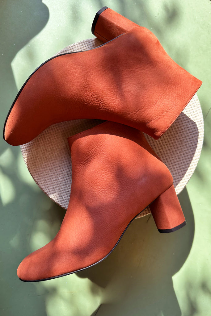 Stivaletti Audley terracotta punta tonda