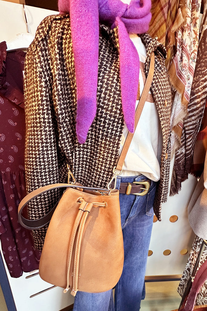 Borsa IOEF secchiello nabuk cognac