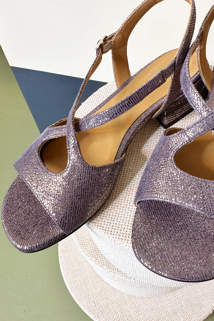 Sandali Audley incrocio denim glitter bronzo