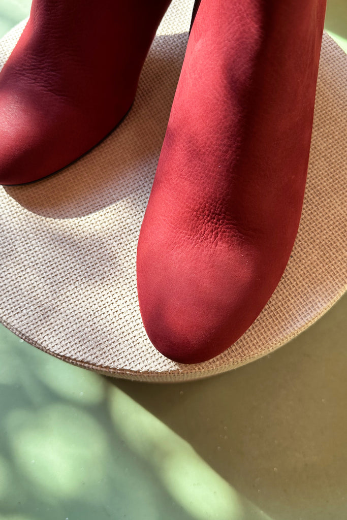 Stivaletti Audley rosso bordeaux punta tonda