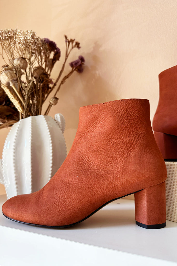 Stivaletti Audley terracotta punta tonda