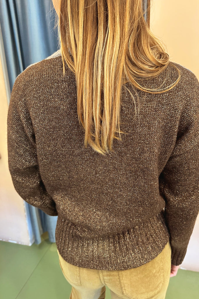 Maglione C. Bertani bruciato e grigio con lurex