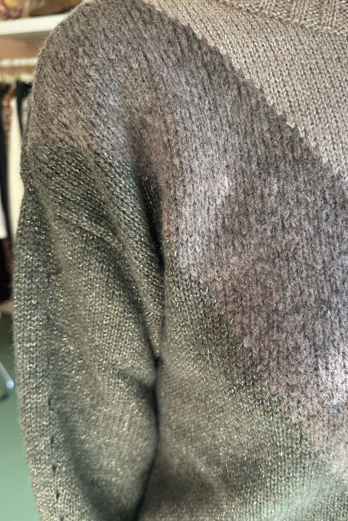 Maglione C. Bertani oliva e tortora con lurex