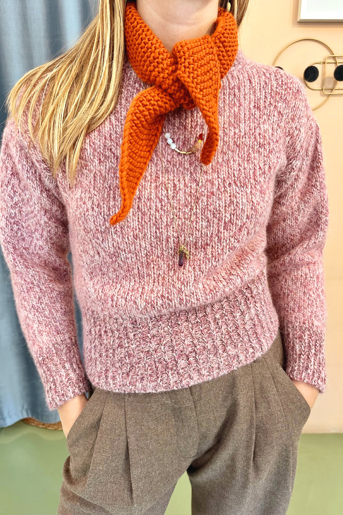 Maglione C. Bertani melange rosa e panna