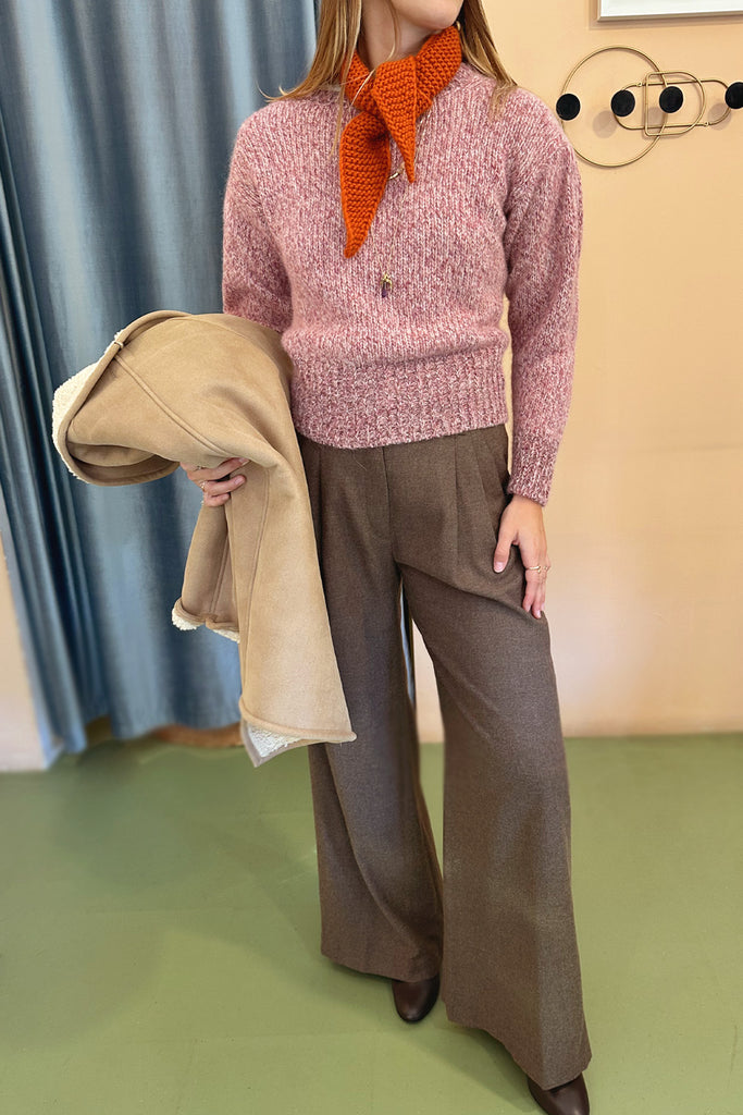 Maglione C. Bertani melange rosa e panna