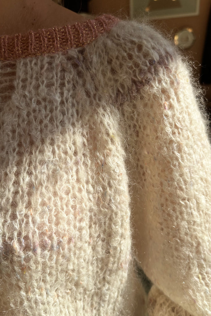 Maglione C. Bertani panna melange e rosa creta