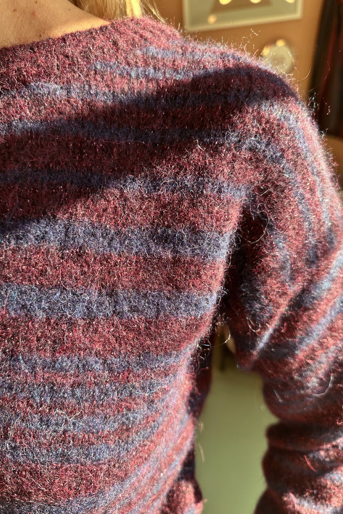 Maglione C. Bertani blu e bordeaux lurex