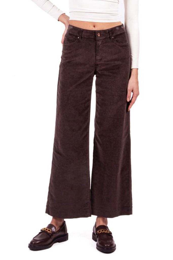 Pantaloni Cigalas in velluto mille righe cioccolato