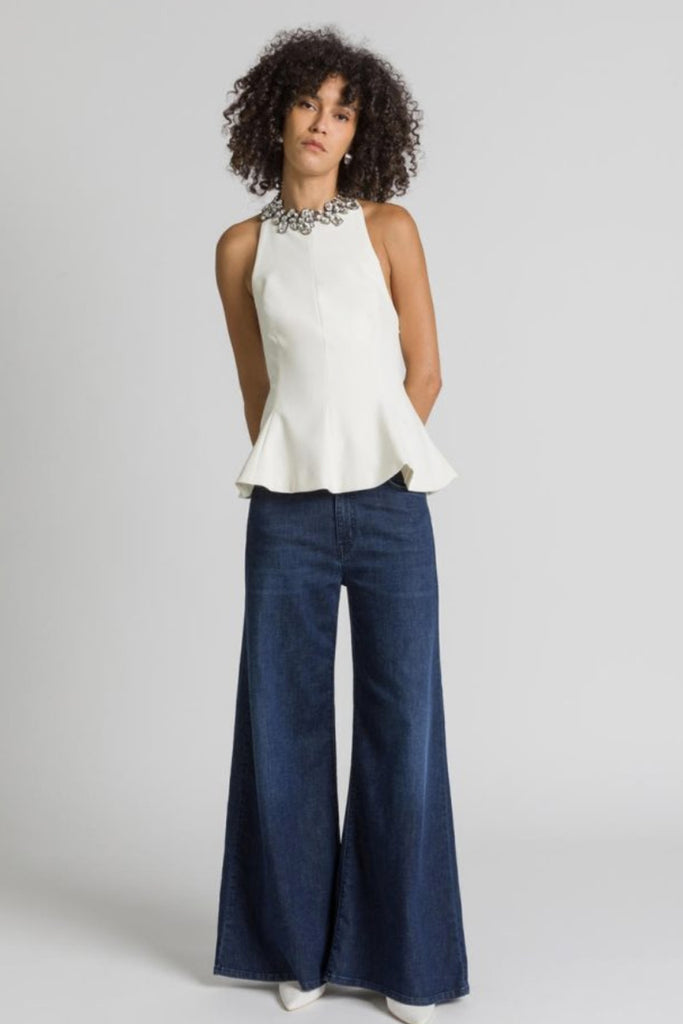 Pantaloni Cigalas denim blu hw wide leg
