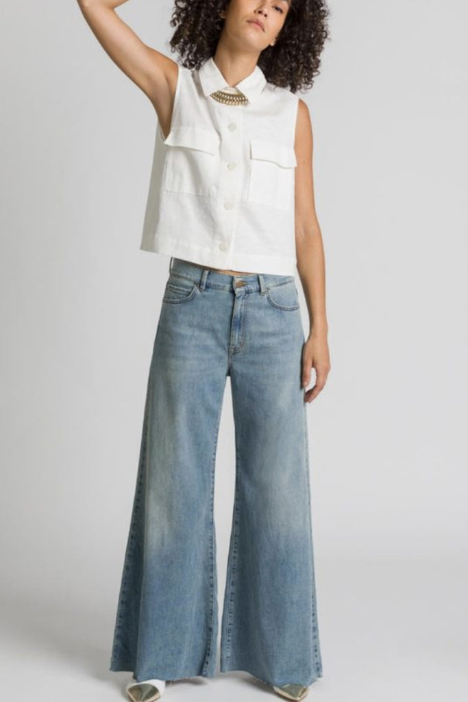 Pantaloni Cigalas denim chiaro hw wide leg