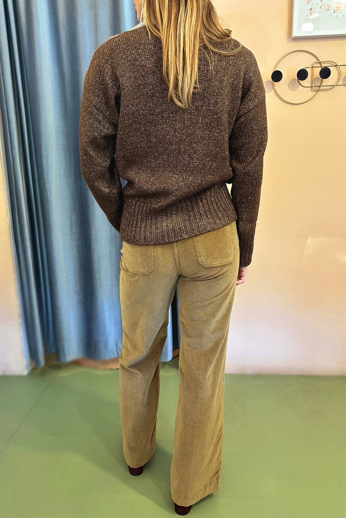 Pantaloni Cigalas in velluto mille righe vigogna