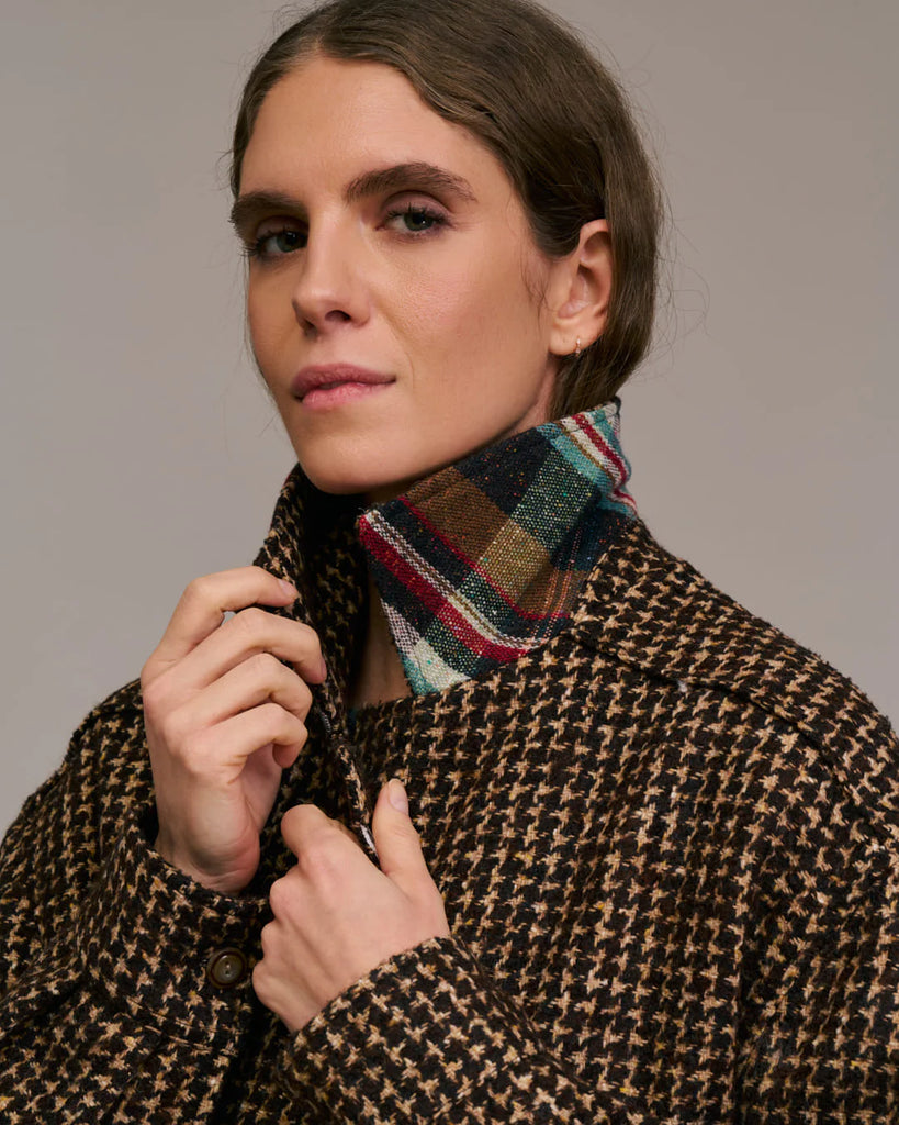 Bomber Diega pied de poule ecrù e cioccolato