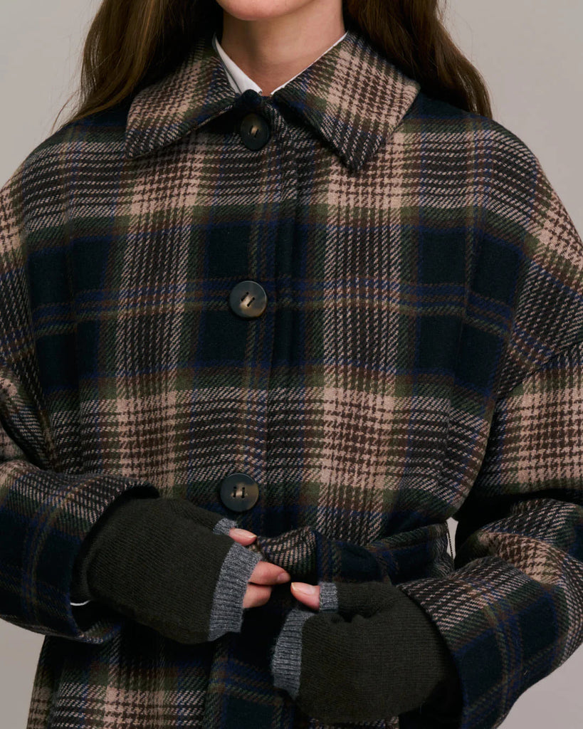 Cappotto Diega lungo principe di galles con cintura