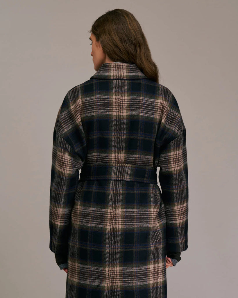 Cappotto Diega lungo principe di galles con cintura