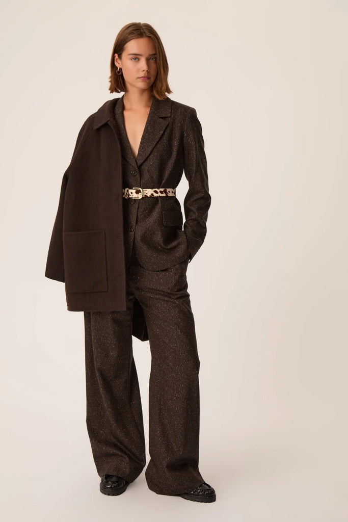 Blazer Des Petits Hauts cioccolato sale e pepe