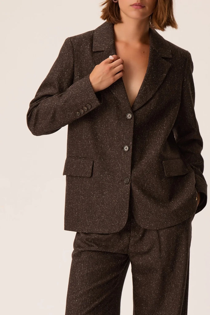 Blazer Des Petits Hauts cioccolato sale e pepe