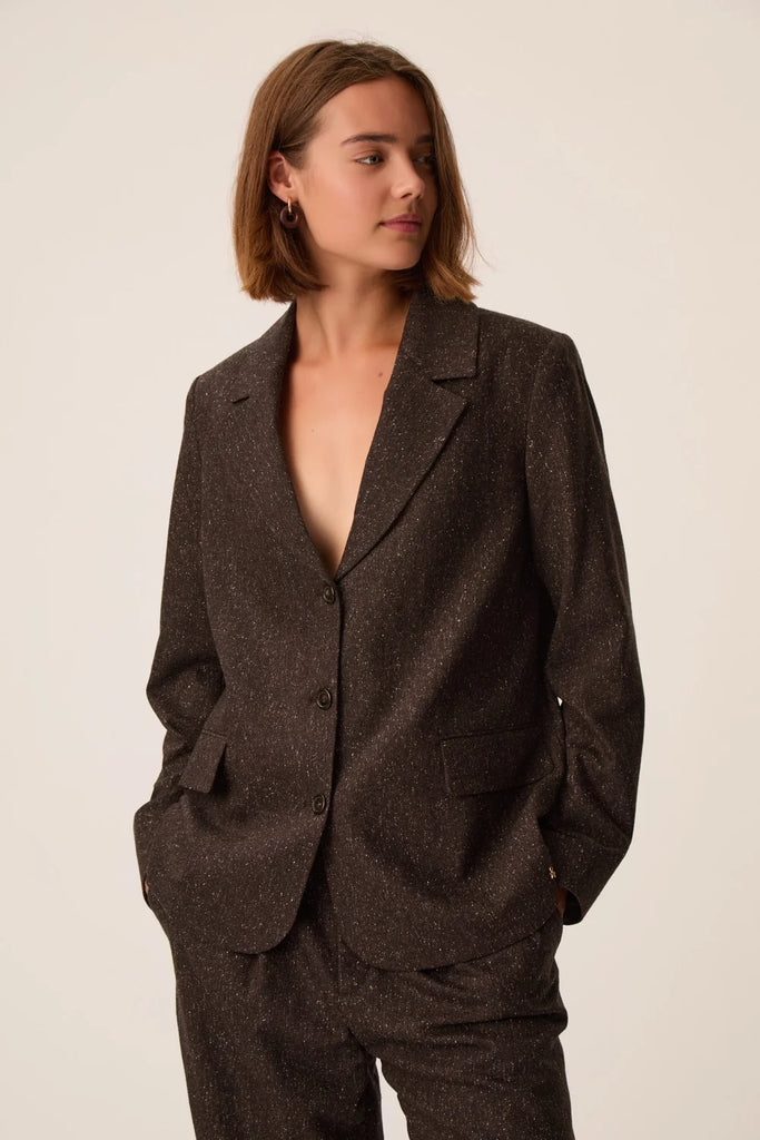 Blazer Des Petits Hauts cioccolato sale e pepe
