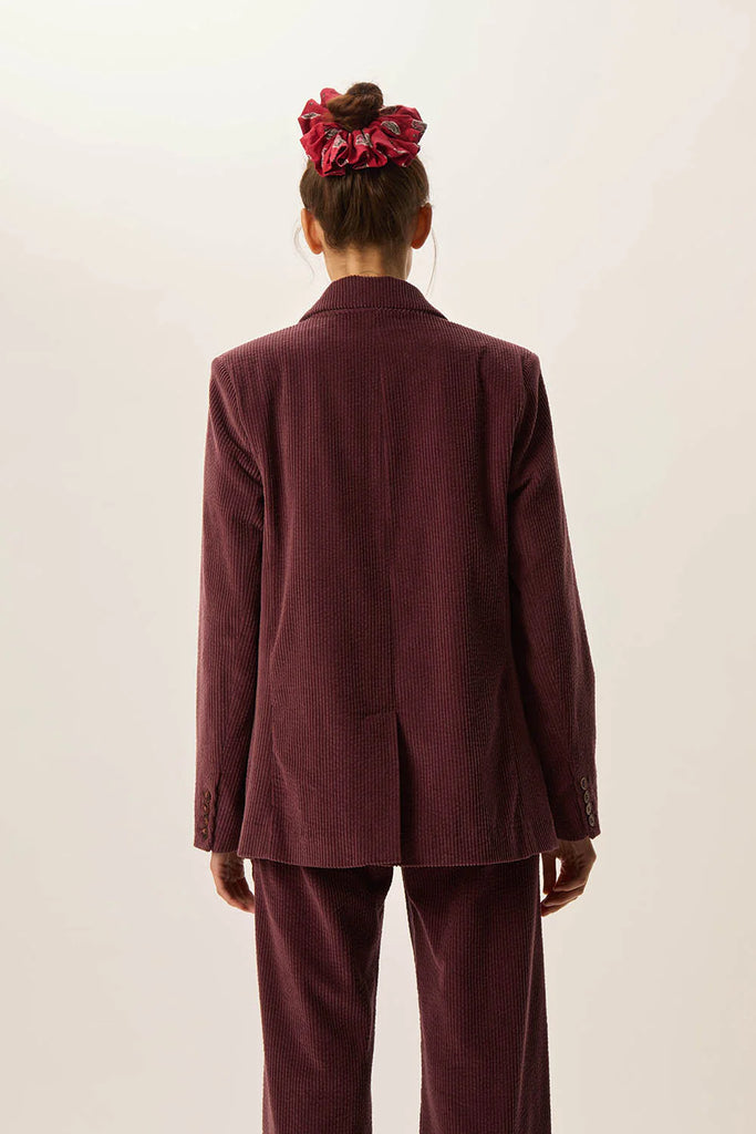 Blazer Des Petits Hauts color barolo velluto a coste