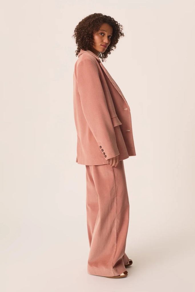 Blazer Des Petits Hauts velluto coste rosa creta