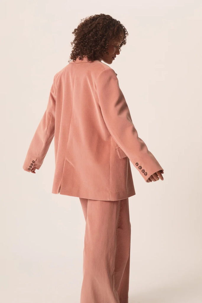 Blazer Des Petits Hauts velluto coste rosa creta