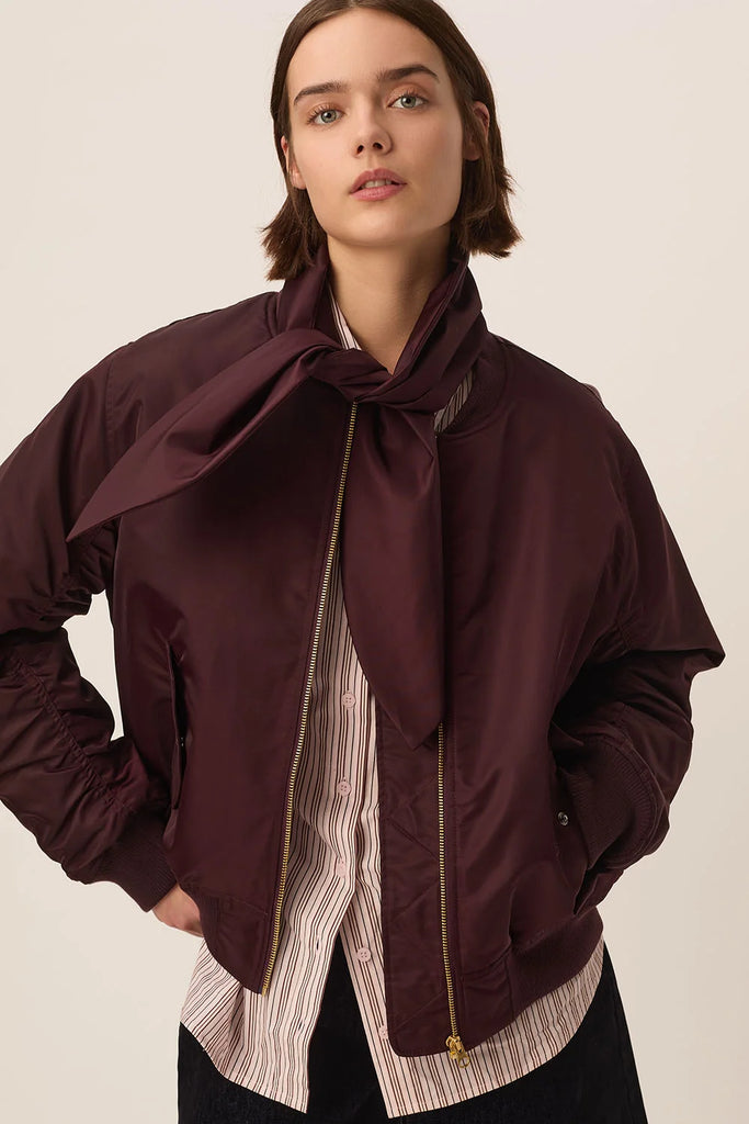 Bomber Des Petits Hauts bordeaux con fiocco
