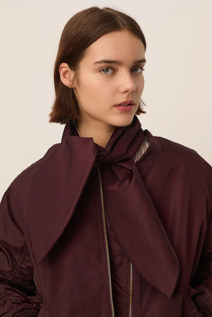 Bomber Des Petits Hauts bordeaux con fiocco