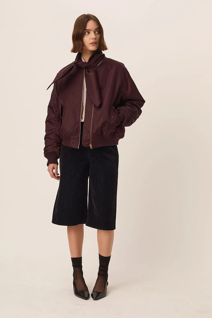 Bomber Des Petits Hauts bordeaux con fiocco
