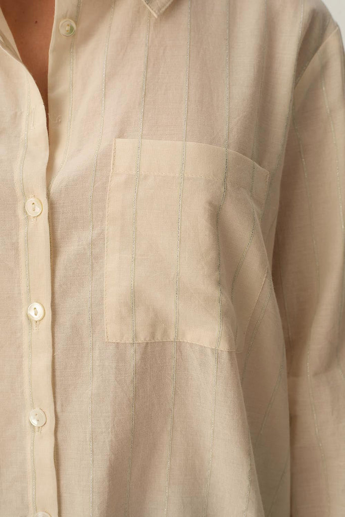 Camicia Des Petits Hauts panna righe argento