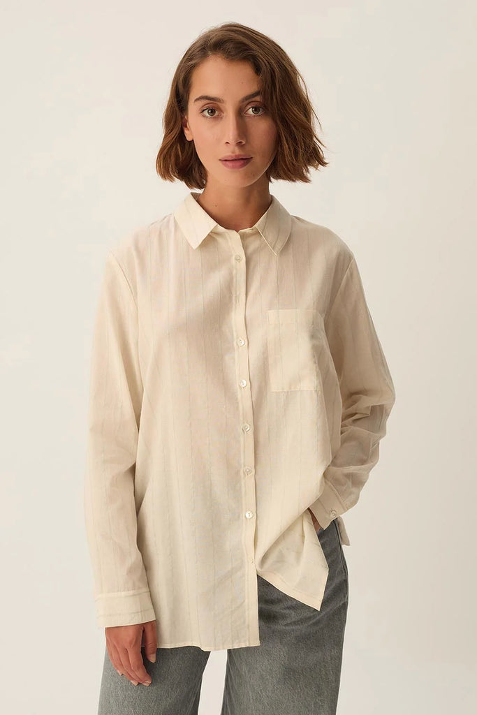 Camicia Des Petits Hauts panna righe argento