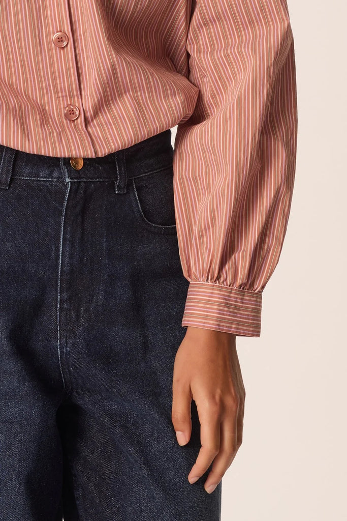 Camicia Des Petits Hauts blush righine e fiocco