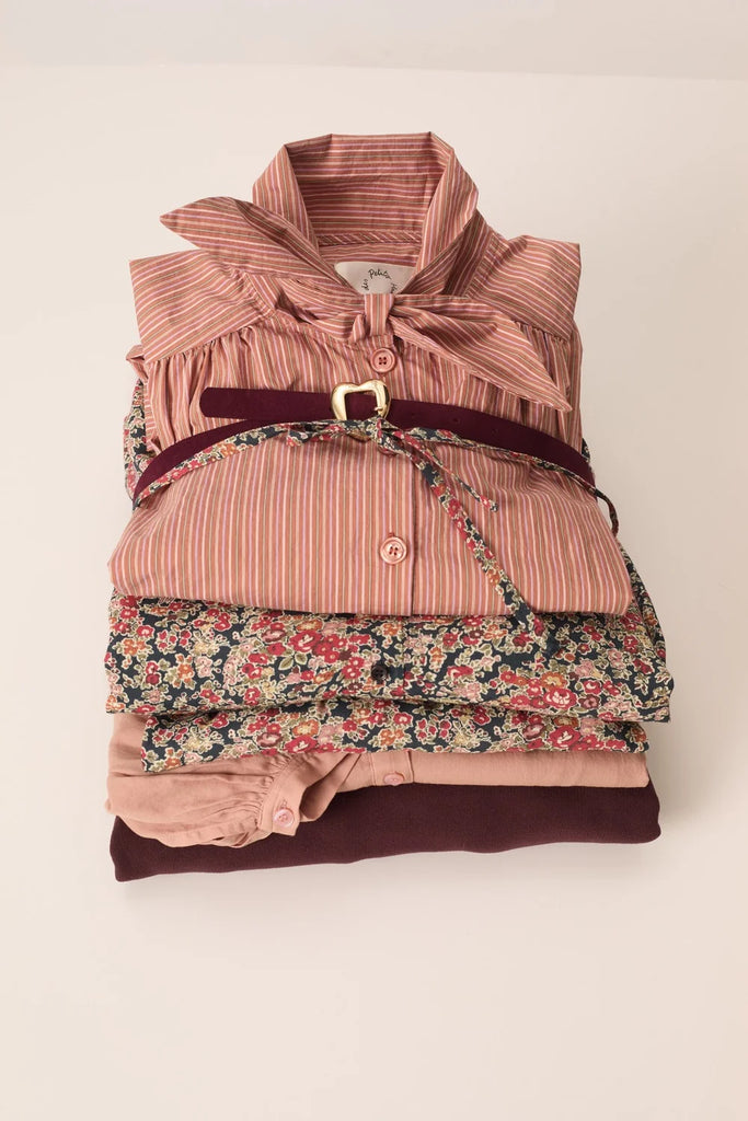 Camicia Des Petits Hauts blush righine e fiocco