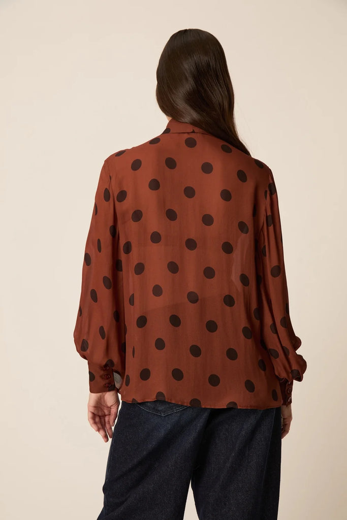Camicia Des Petits Hauts ruggine pois neri
