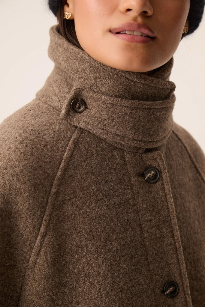 Cappotto Des Petits Hauts loden tortora melange