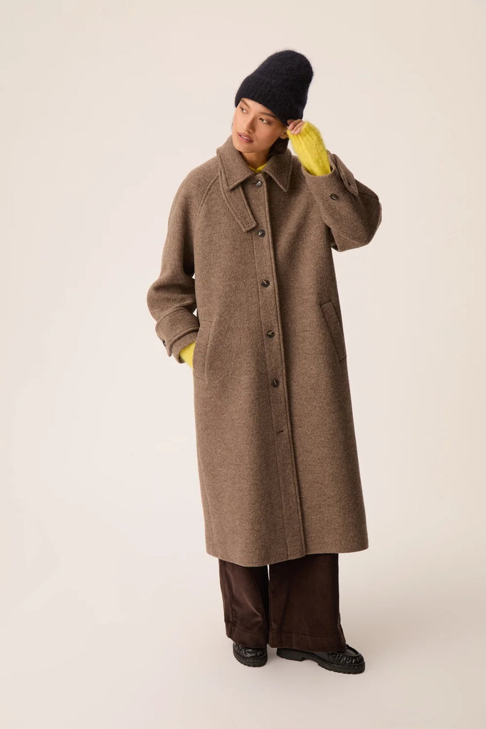 Cappotto Des Petits Hauts loden tortora melange