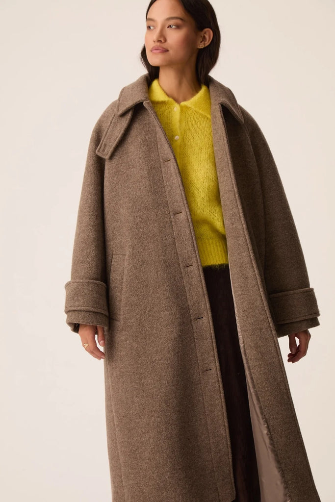 Cappotto Des Petits Hauts loden tortora melange