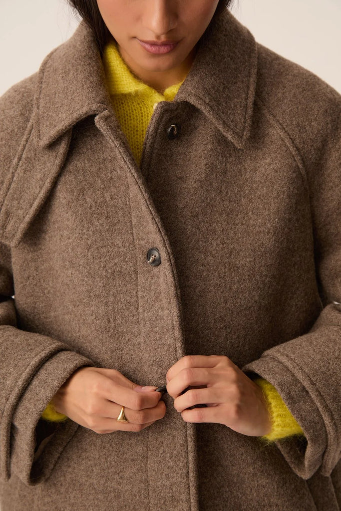 Cappotto Des Petits Hauts loden tortora melange