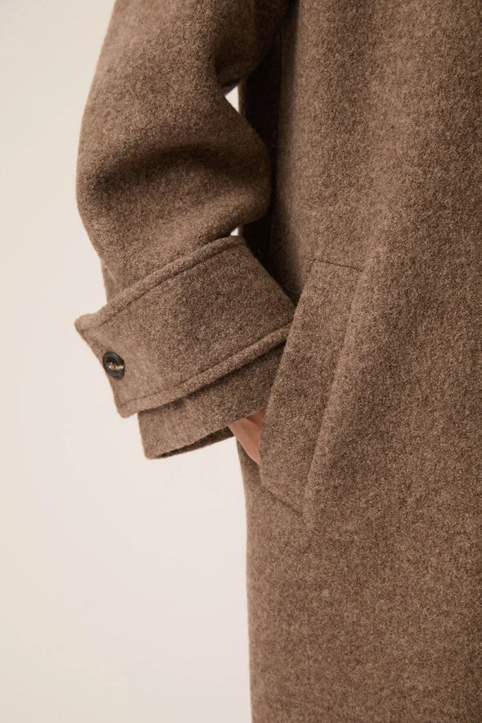 Cappotto Des Petits Hauts loden tortora melange