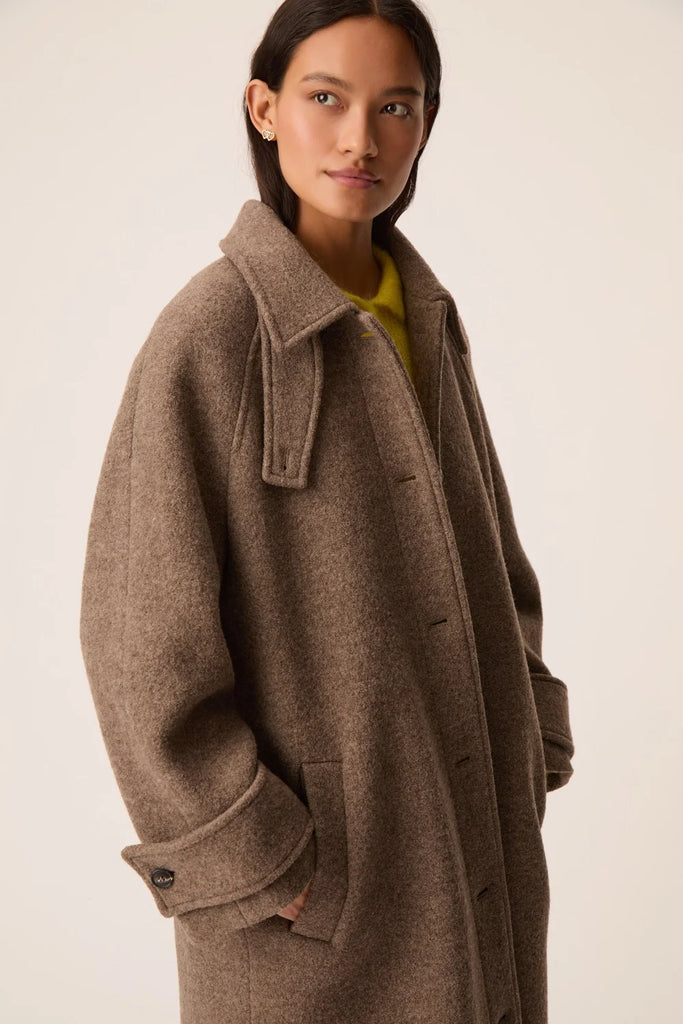 Cappotto Des Petits Hauts loden tortora melange