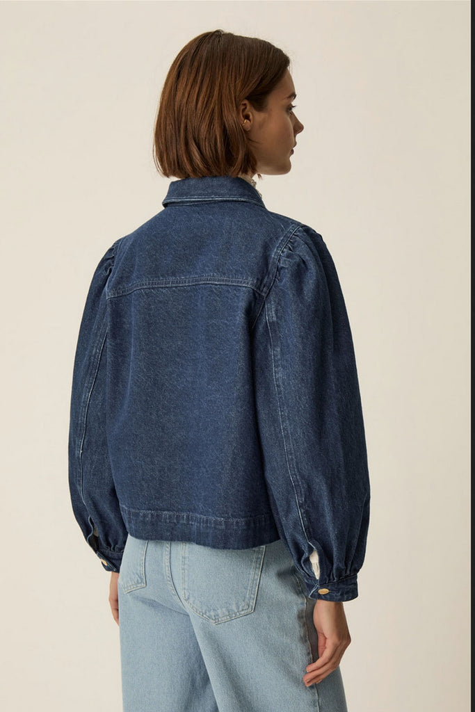 Giacca Des Petits Hauts denim spalle a sbuffo