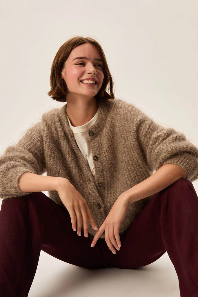 Cardigan Des Petits Hauts color tortora melange