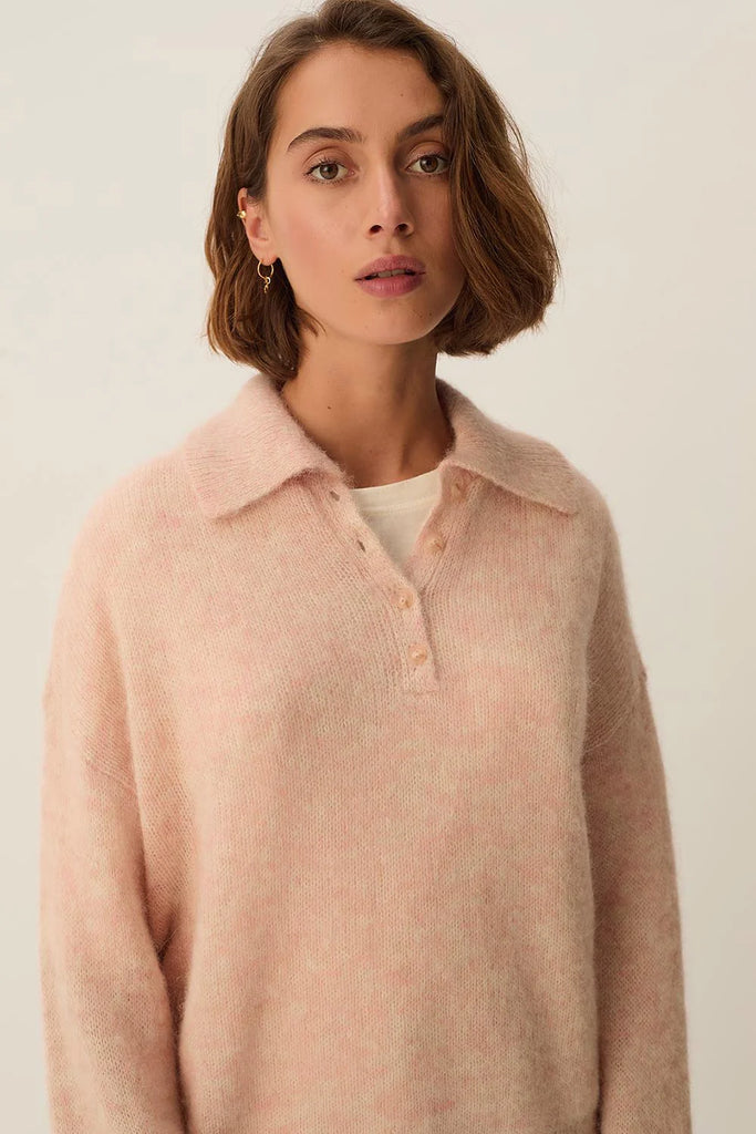 Maglione Des Petits Hauts polo rosa melange