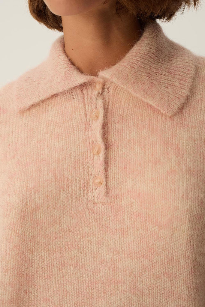 Maglione Des Petits Hauts polo rosa melange