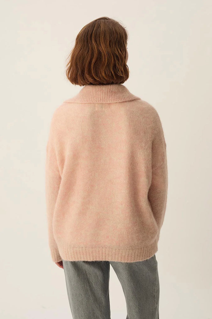 Maglione Des Petits Hauts polo rosa melange