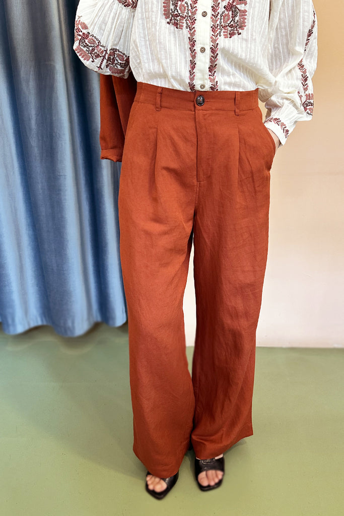 Pantaloni Des Petits Hauts terracotta