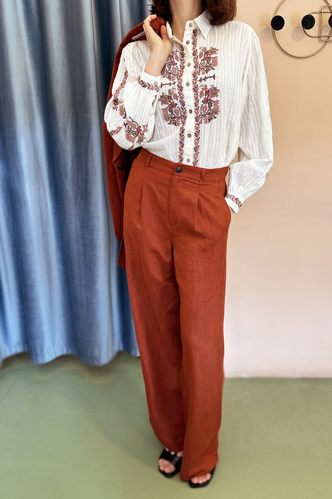 Pantaloni Des Petits Hauts terracotta