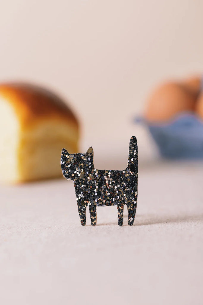 Spilla Des Petits Hauts gatto lurex nero