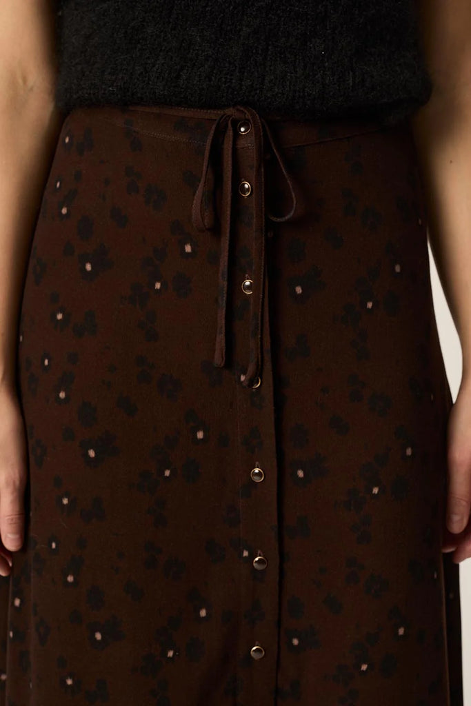 Gonna Des Petits Hauts cioccolato fiori neri e burro